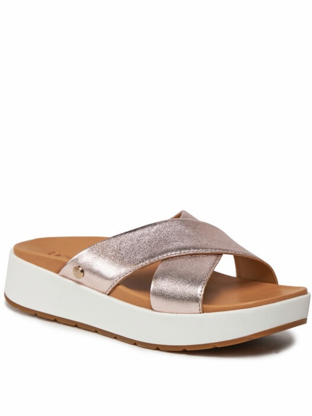 UGG Metallic Rose Cross-Strap Slide